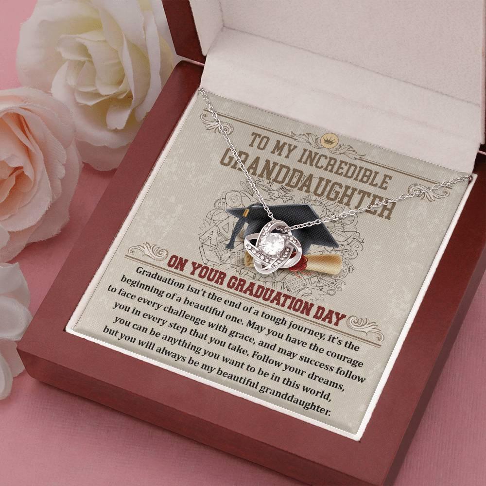 Granddaughter Your Graduation Day Love Knot Pendant Necklace - Mallard Moon Gift Shop