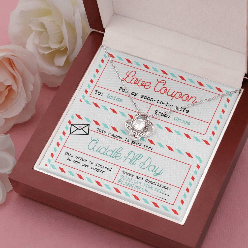 Wife Wedding Day Gift - Love Coupon - Love Knot Pendant Necklace - Mallard Moon Gift Shop