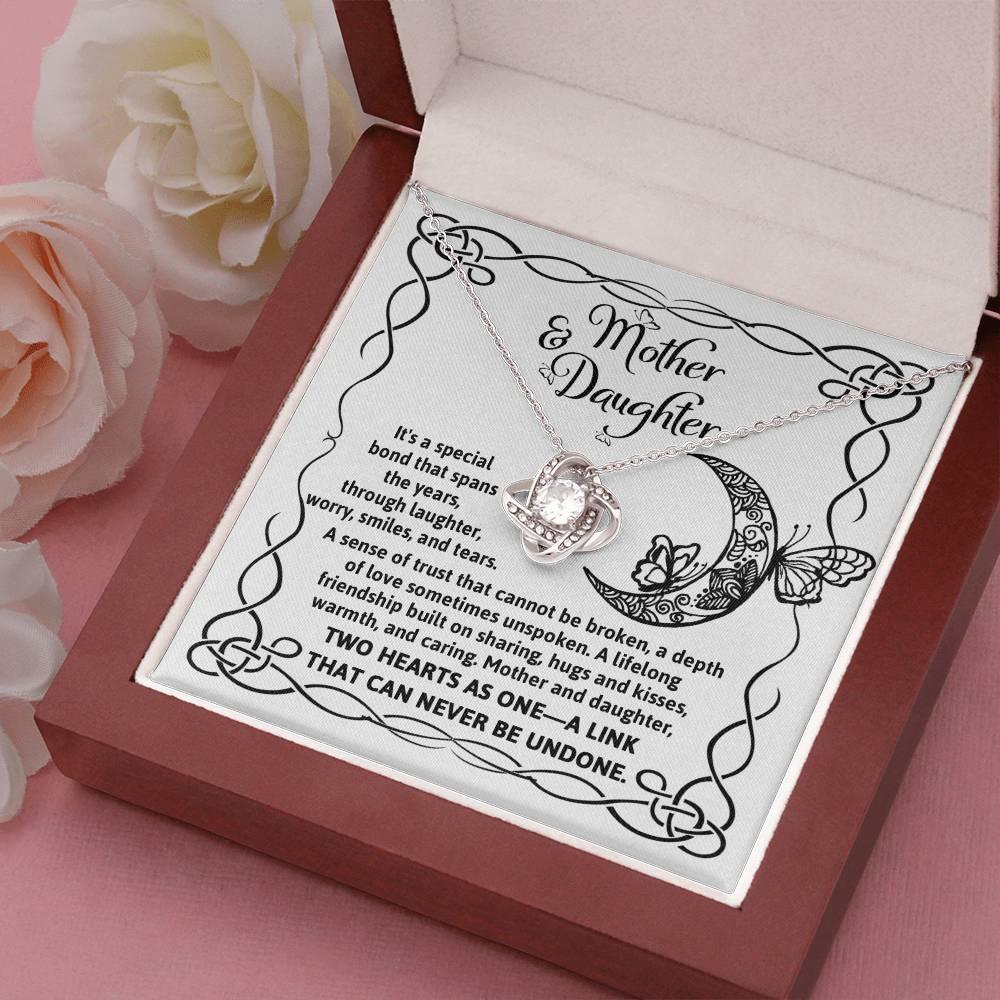 Mother and Daughter - A Special Bond Love Knot Pendant Necklace - Mallard Moon Gift Shop