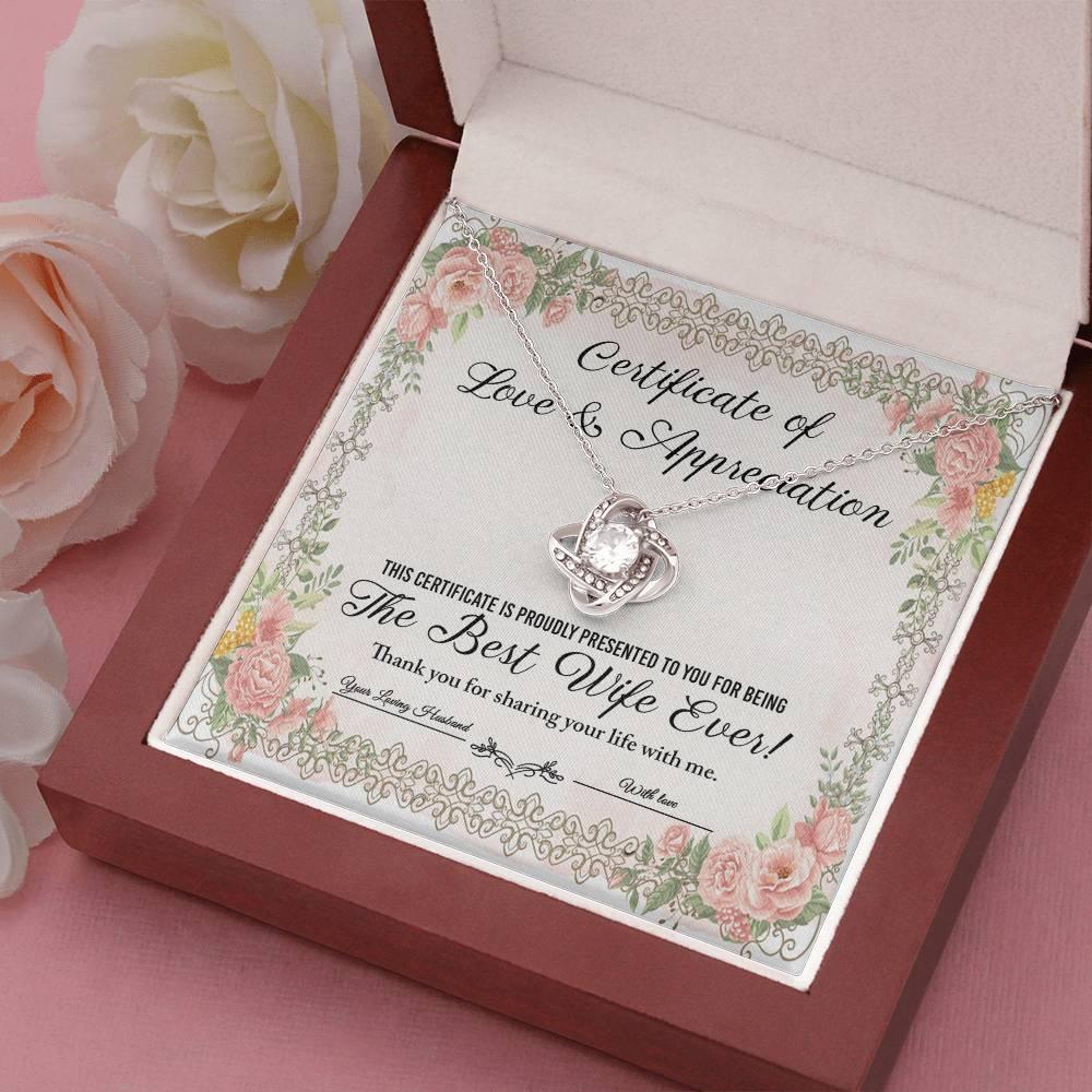 Wife Wedding Day, Anniversary, Birthday Gift - Love & Appreciation - Love Knot Pendant Necklace - Mallard Moon Gift Shop