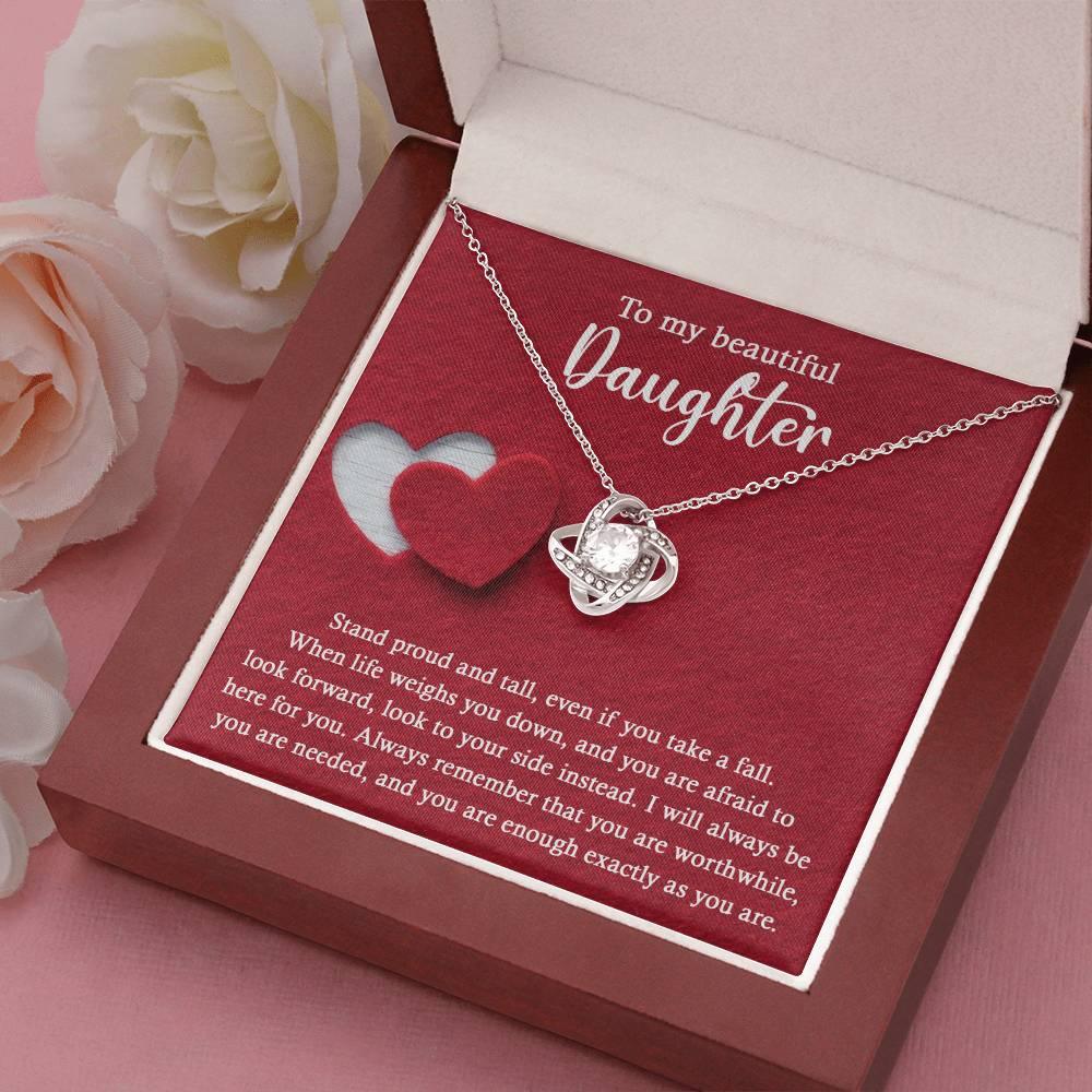 Daughter Wedding Day Gift - As You Are - Love Knot Pendant Necklace - Mallard Moon Gift Shop