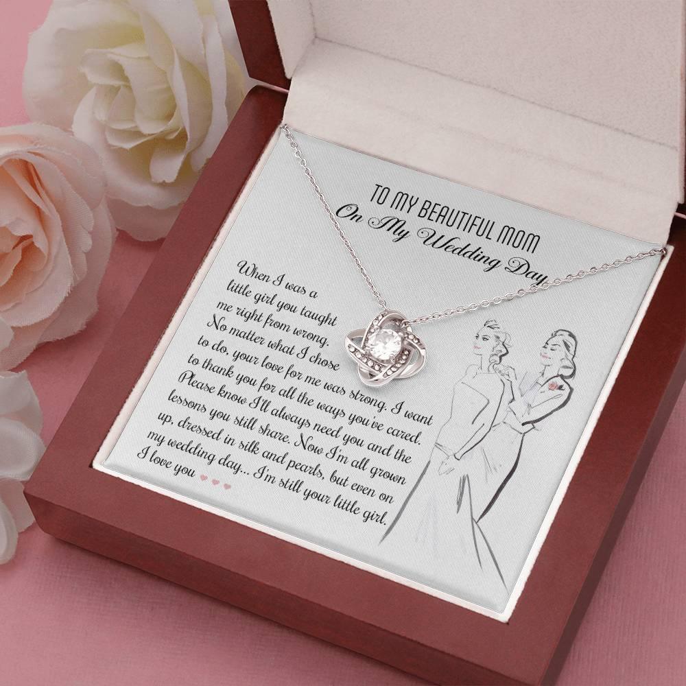Gift for Mom Wedding Day Gift Always Your Little Girl Love Knot Pendant Necklace - Mallard Moon Gift Shop