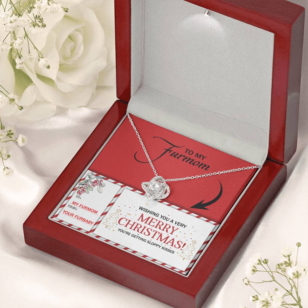 Gift for Furmom - Sloppy Kisses - Love Knot Pendant Necklace - Mallard Moon Gift Shop