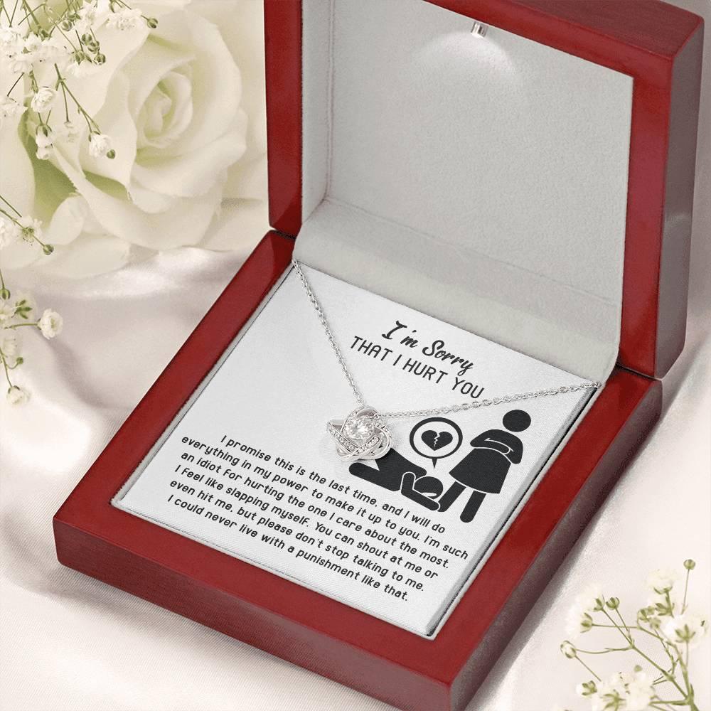 Apology Gift for Girlfriend, Wife, Soulmate - Sorry, Please Don't Stop Talking - Love Knot Pendant Necklace - Mallard Moon Gift Shop