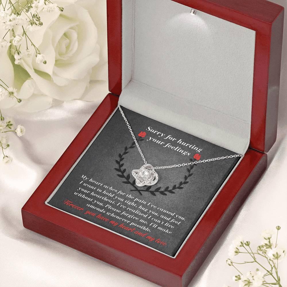 Apology Gift for Girlfriend, Wife, Soulmate - Sorry, Make Amends - Love Knot Pendant Necklace - Mallard Moon Gift Shop