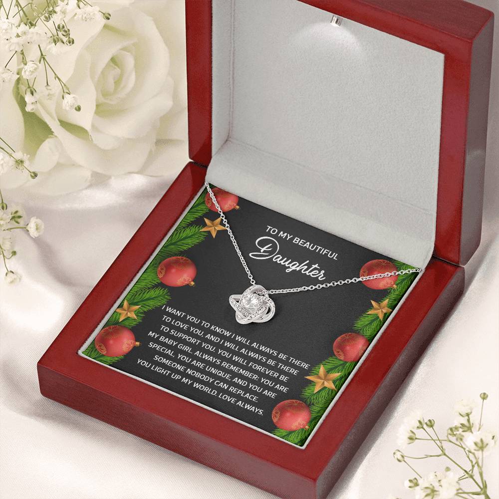 Gift for Daughter - Nobody Can Replace - Love Knot Pendant Necklace - Mallard Moon Gift Shop