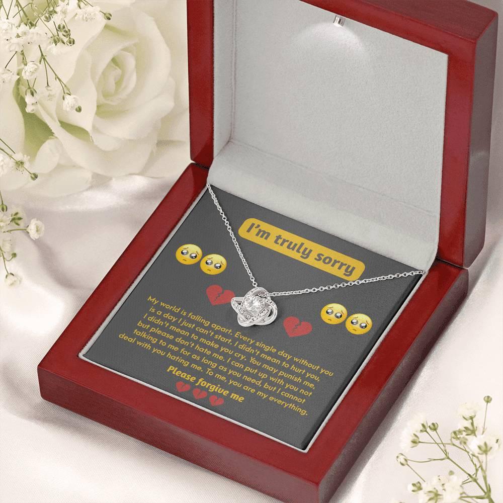 Apology Gift for Girlfriend, Wife, Soulmate - Sorry, Make You Cry - Love Knot Pendant Necklace - Mallard Moon Gift Shop