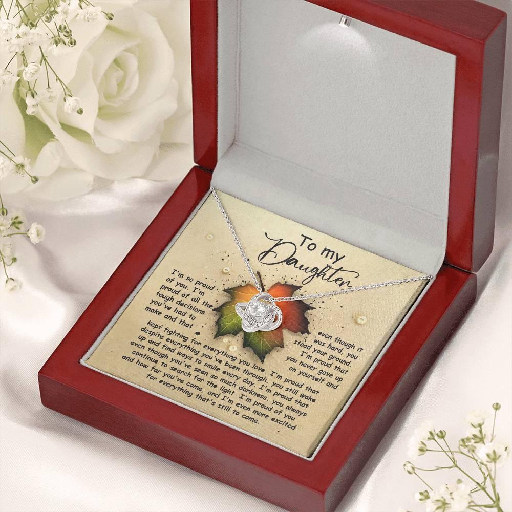 Gift for Daughter - Stood Your Ground - Love Knot Pendant Necklace - Mallard Moon Gift Shop