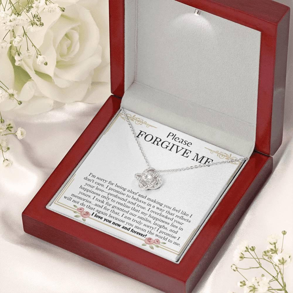 Gift for Girlfriend, Wife - Sorry, Profound And True - Love Knot Pendant Necklace - Mallard Moon Gift Shop
