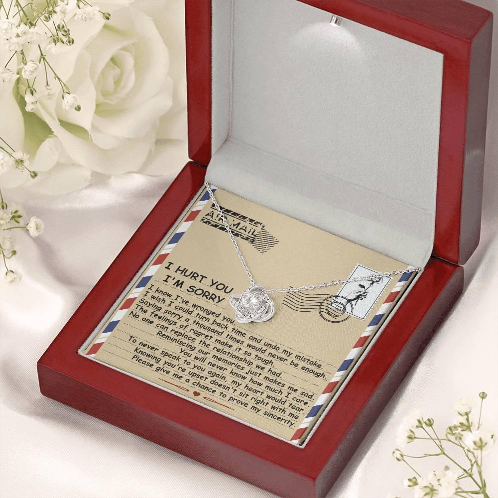 Apology Gift for Girlfriend, Wife, Soulmate - Sorry, Makes Me Sad - Love Knot Pendant Necklace - Mallard Moon Gift Shop