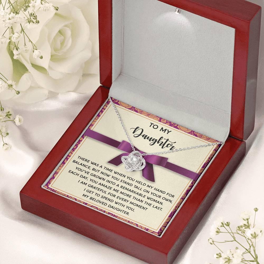 Daughter - Moment I Spend With You - Love Knot Pendant Necklace - Mallard Moon Gift Shop