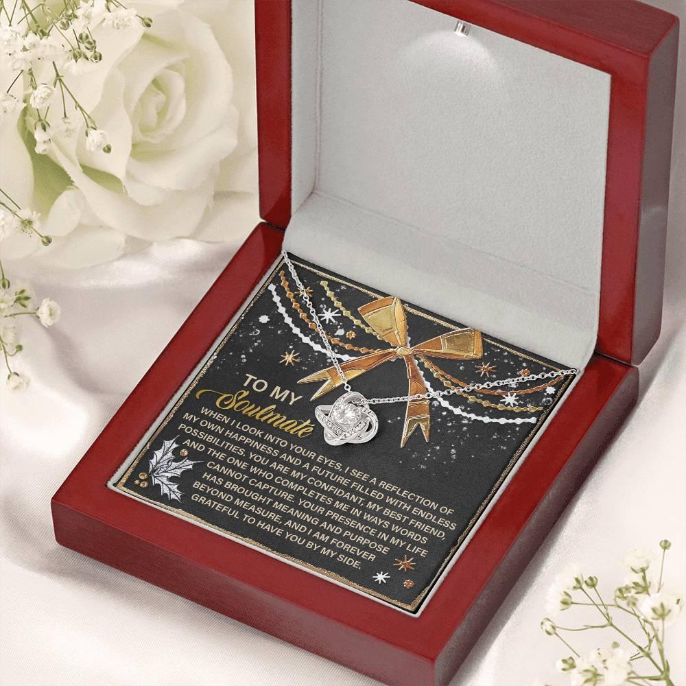 Gift for Soulmate - By My Side - Love Knot Pendant Necklace - Mallard Moon Gift Shop
