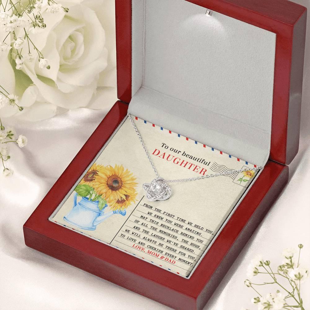 Daughter - The First Time - Love Knot Pendant Necklace - Mallard Moon Gift Shop