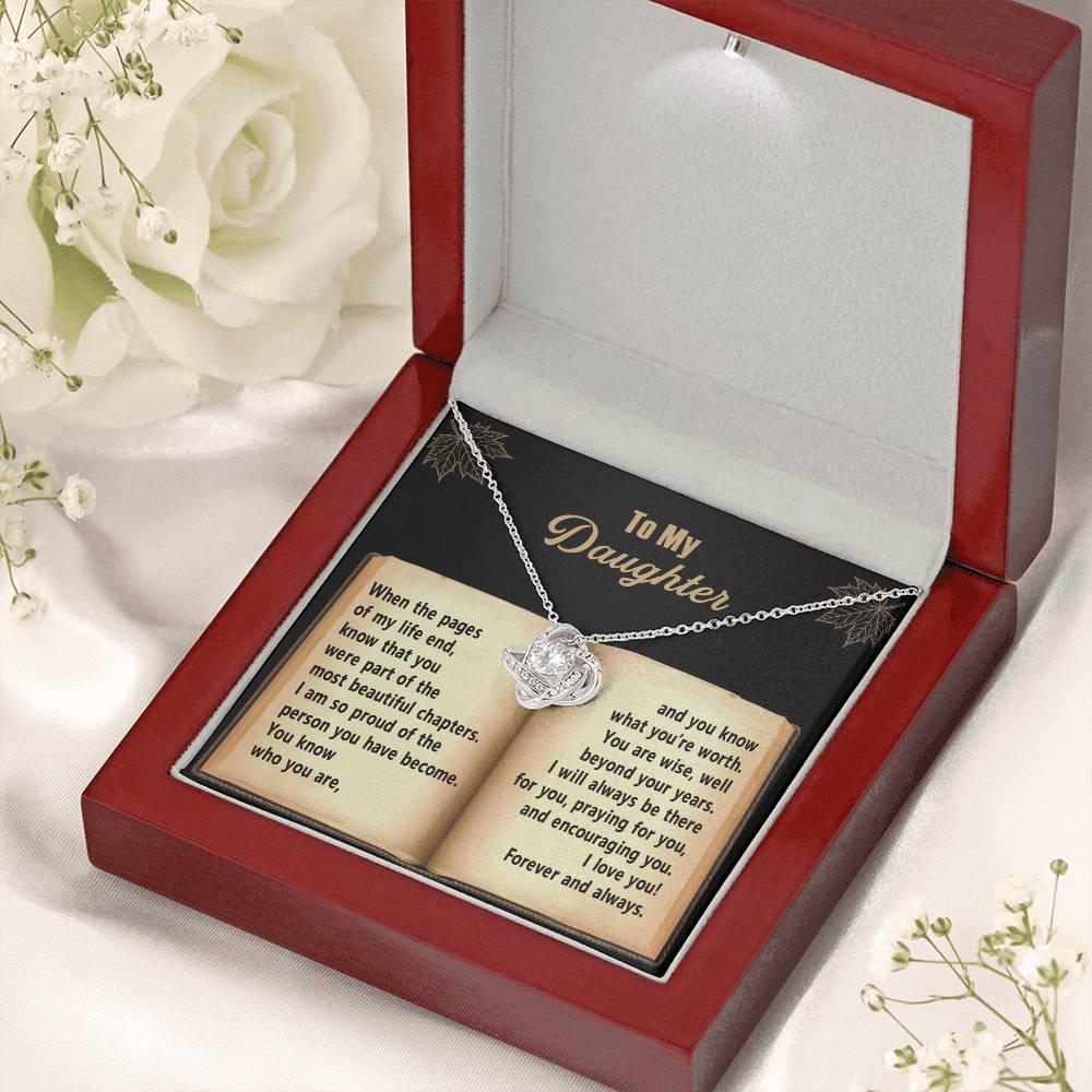 Daughter - Beyond Your Years - Love Knot Pendant Necklace - Mallard Moon Gift Shop