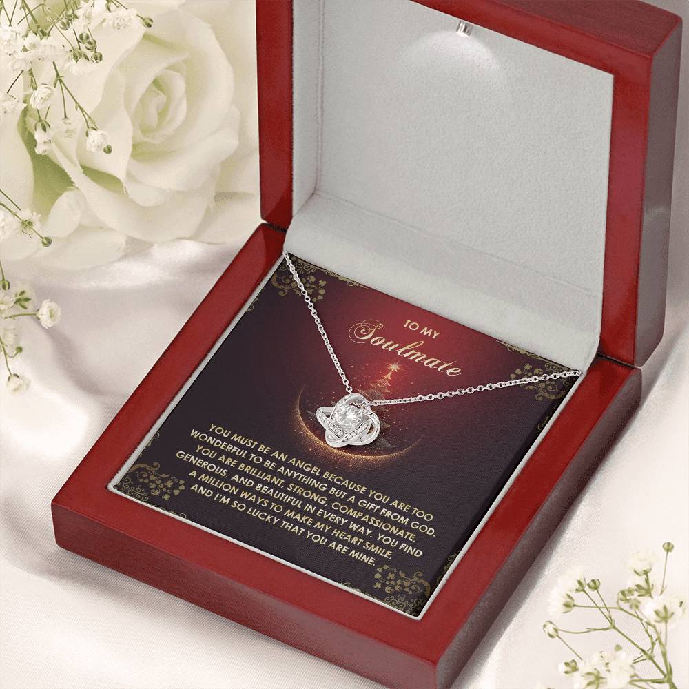 Gift for Soulmate - Be An Angel - Love Knot Pendant Necklace - Mallard Moon Gift Shop