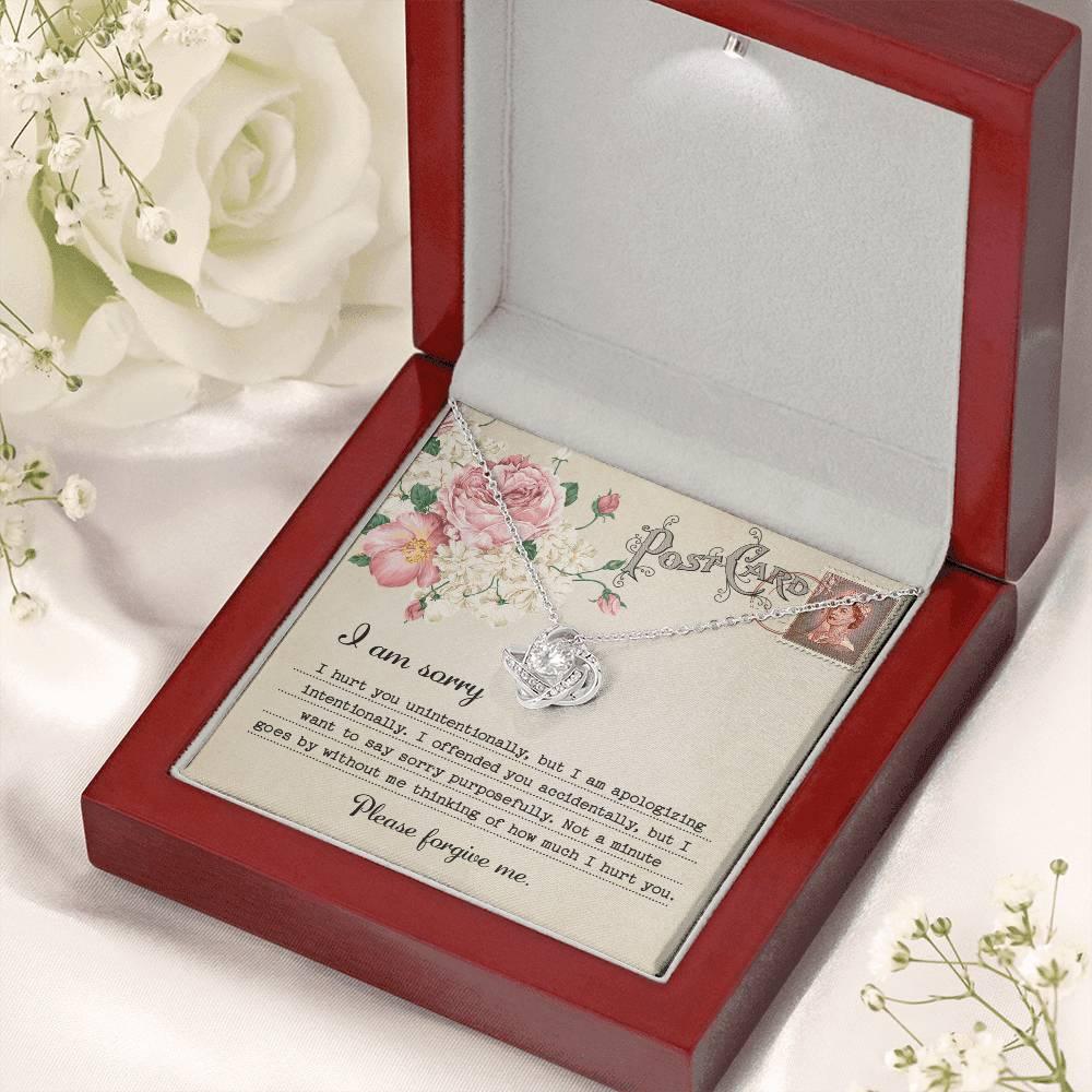 Forgive Me Gift - Sorry I Hurt You, I am Apologizing Intentionally - Love Knot Pendant Necklace - Mallard Moon Gift Shop