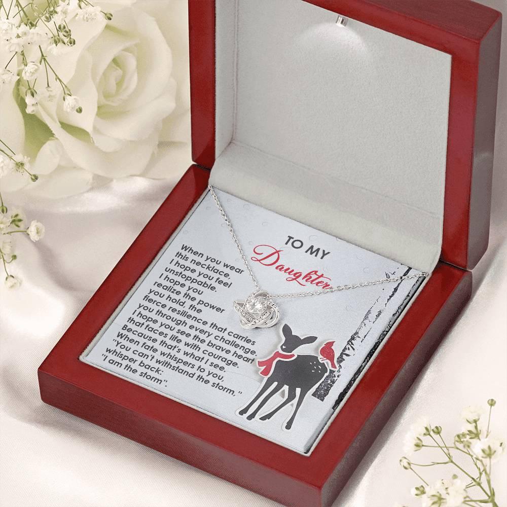Gift for Daughter - Every Challenge - Love Knot Pendant Necklace - Mallard Moon Gift Shop
