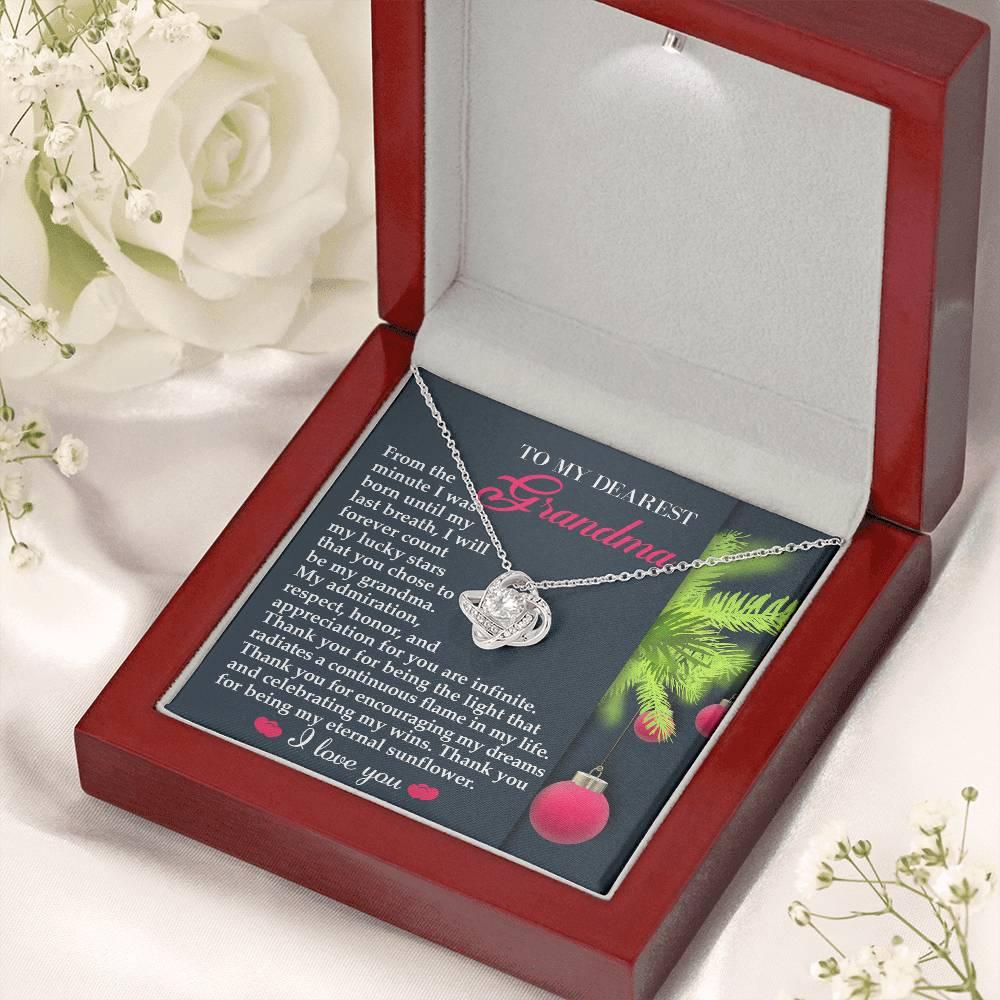Gift for Grandma - Eternal Sunflower - Love Knot Pendant Necklace - Mallard Moon Gift Shop
