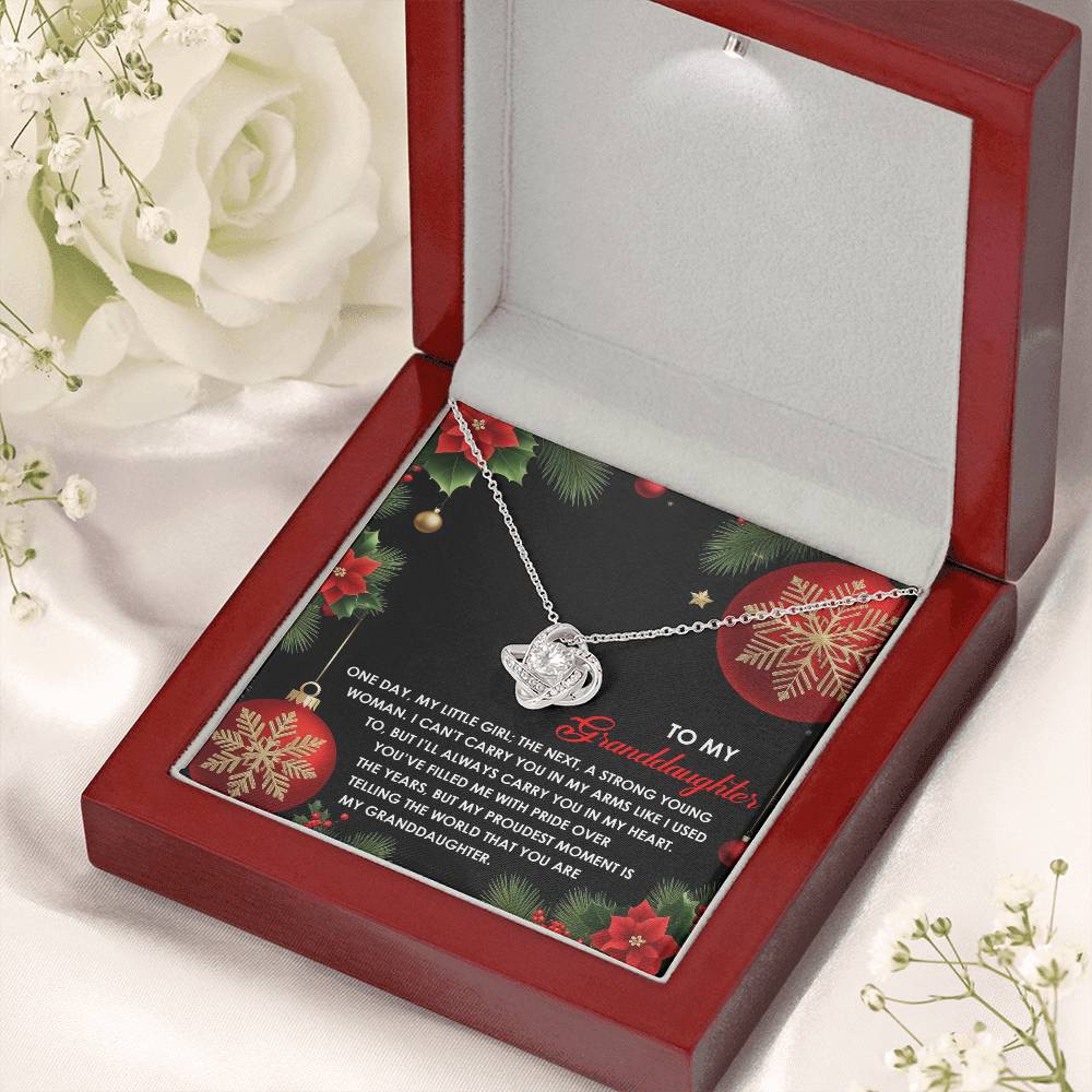 Gift for Granddaughter - Proudest Moment - Love Knot Pendant Necklace - Mallard Moon Gift Shop