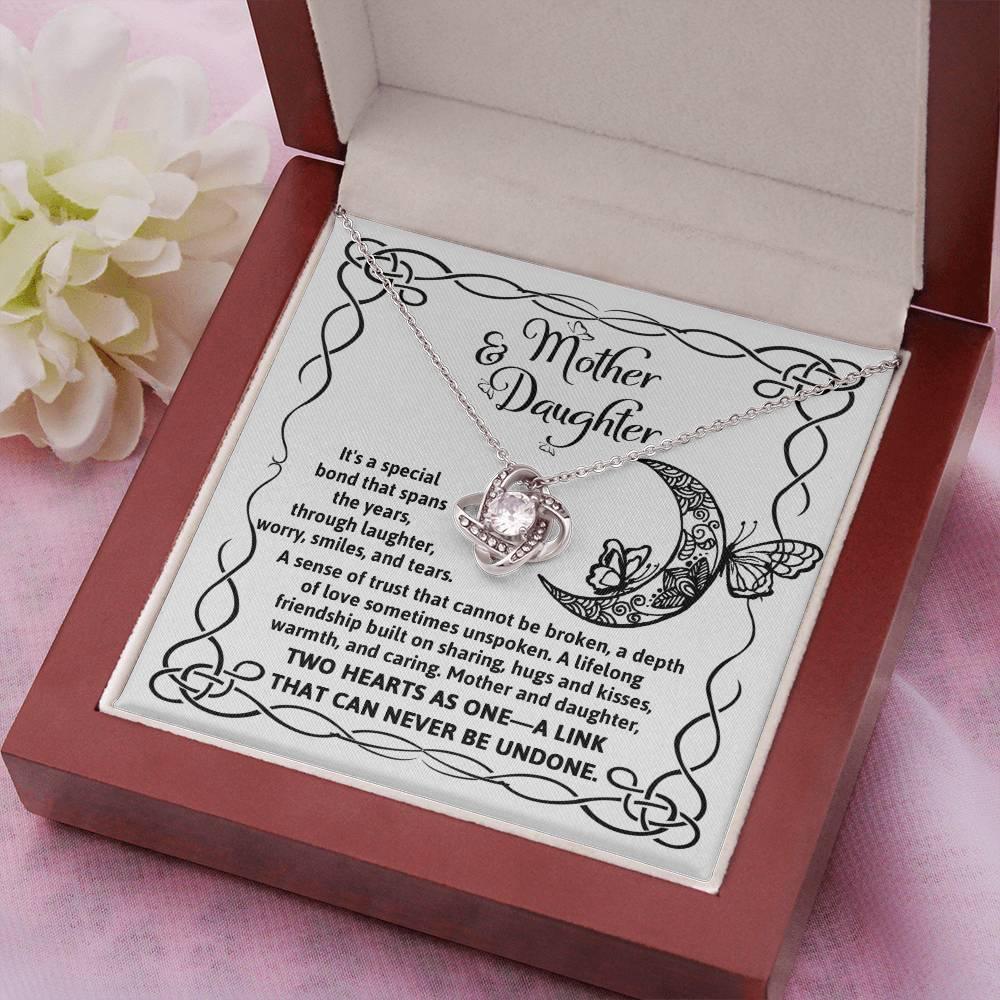 Mother and Daughter - A Special Bond Love Knot Pendant Necklace - Mallard Moon Gift Shop