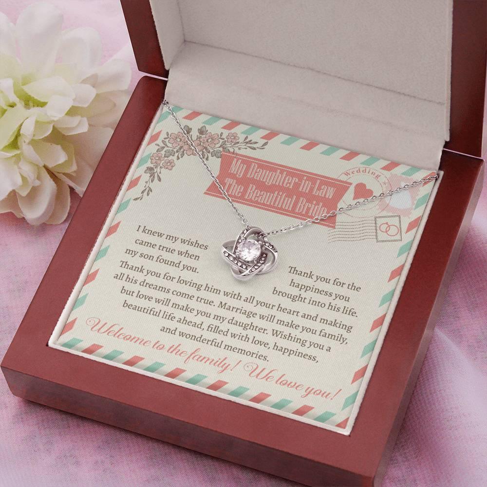 Daughter-In-Law Wedding Day Gift Welcome to the Family Love Knot Pendant Necklace - Mallard Moon Gift Shop