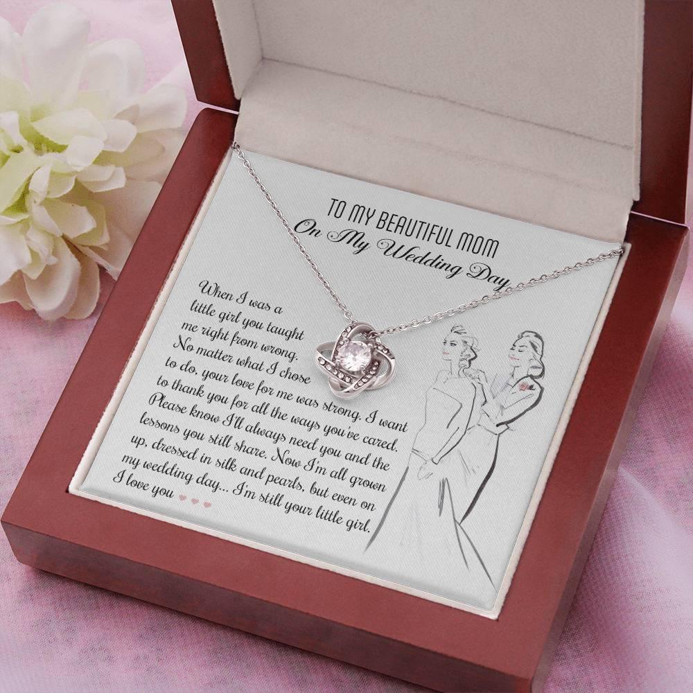 Gift for Mom Wedding Day Gift Always Your Little Girl Love Knot Pendant Necklace - Mallard Moon Gift Shop