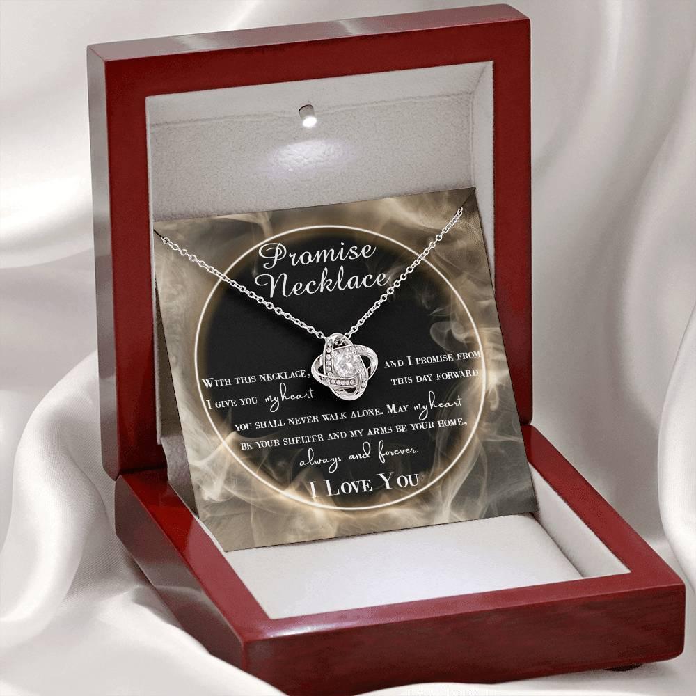 Wife Gift - I Promise My Heart Love Knot Pendant Necklace - Mallard Moon Gift Shop