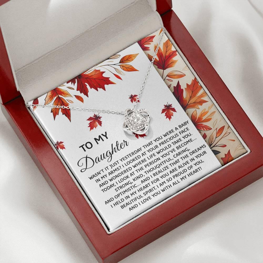 Daughter - You Were A Baby - Love Knot Pendant Necklace - Mallard Moon Gift Shop