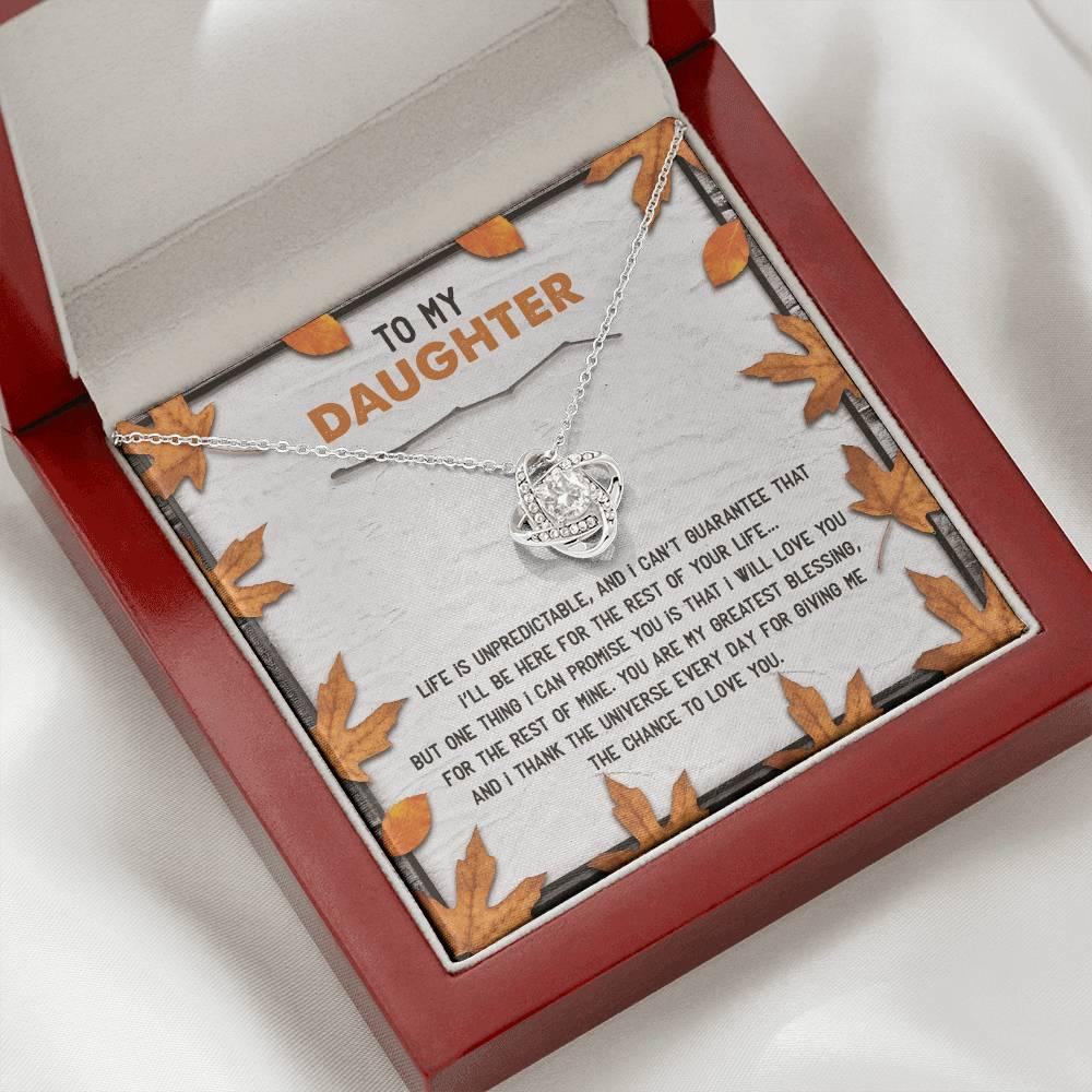 Daughter - My Greatest Blessing - Love Knot Pendant Necklace - Mallard Moon Gift Shop