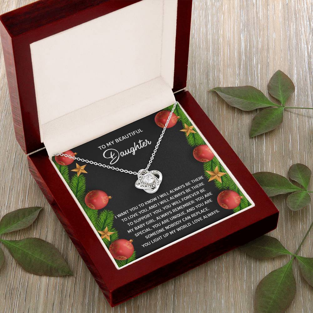 Gift for Daughter - Nobody Can Replace - Love Knot Pendant Necklace - Mallard Moon Gift Shop