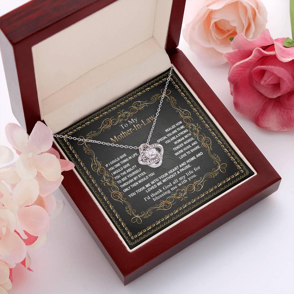 Mother-in-Law Gift You Took Me Into Your Heart and Home Love Knot Pendant Necklace - Mallard Moon Gift Shop