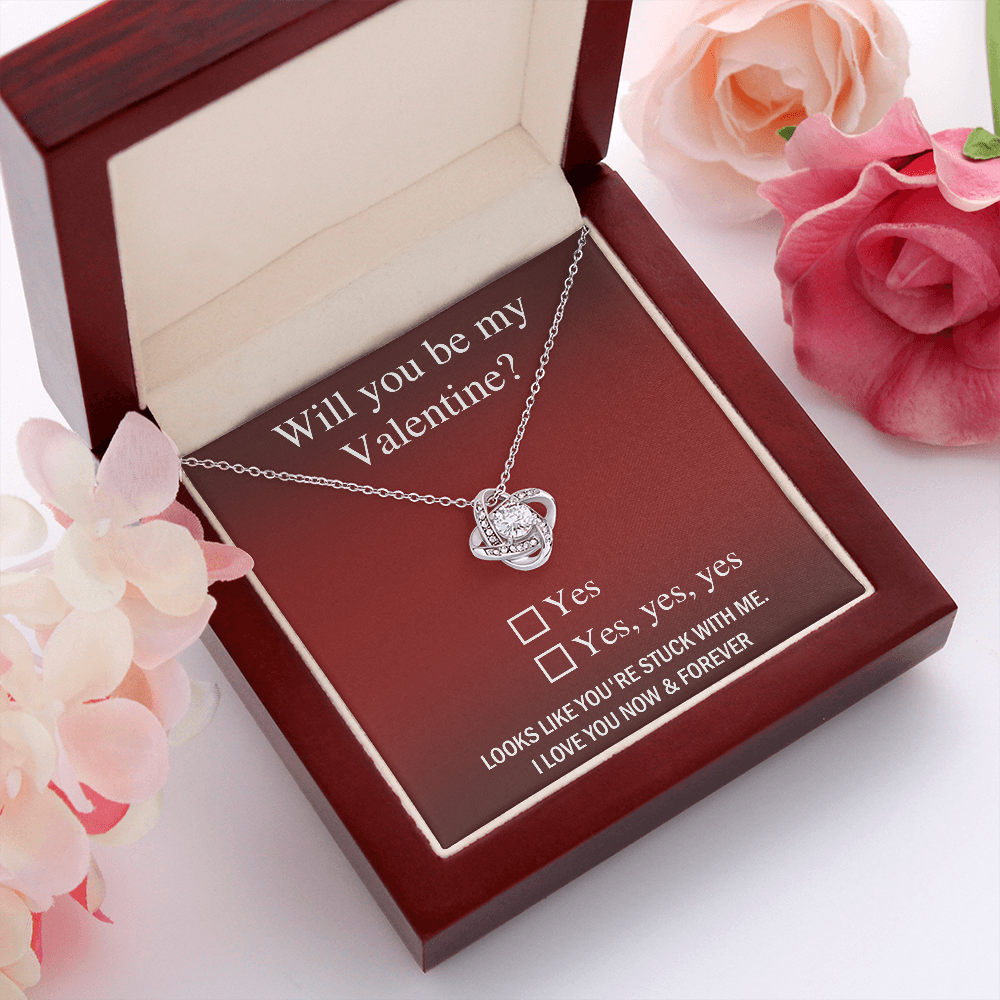 Valentine Love Knot Necklace - Just Say Yes - Mallard Moon Gift Shop