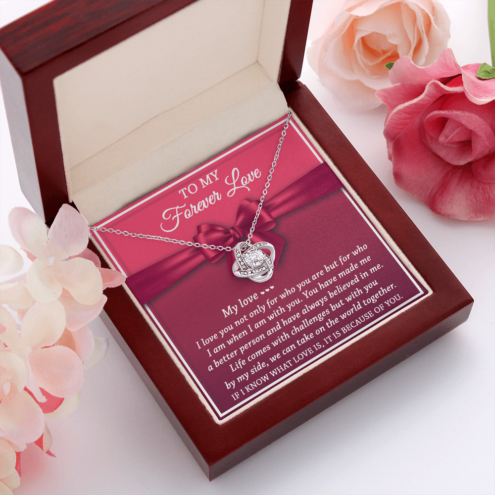To My Forever Love - Believed In Me - Love Knot Necklace - Mallard Moon Gift Shop