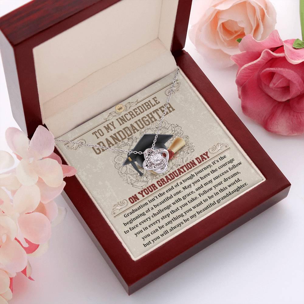 Granddaughter Your Graduation Day Love Knot Pendant Necklace - Mallard Moon Gift Shop