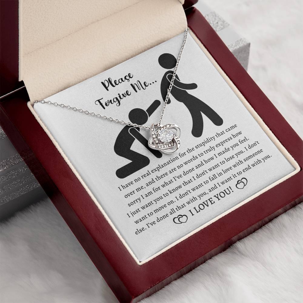 Apology Gift for Girlfriend, Wife, Soulmate - Sorry, Made You Feel - Love Knot Pendant Necklace - Mallard Moon Gift Shop