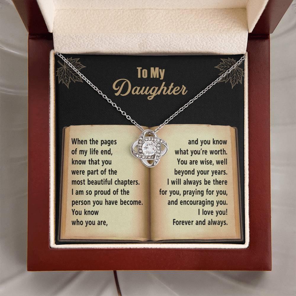 Daughter - Beyond Your Years - Love Knot Pendant Necklace - Mallard Moon Gift Shop