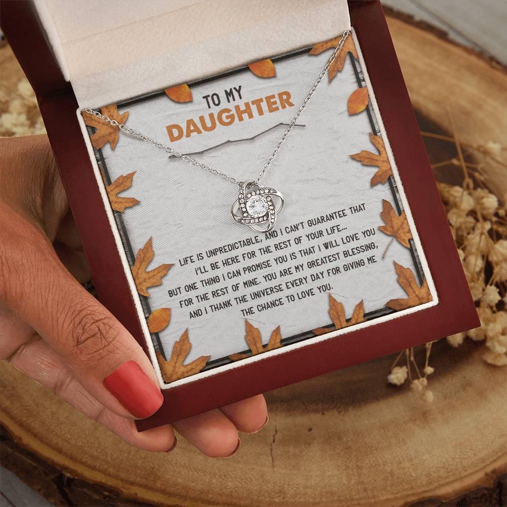 Daughter - My Greatest Blessing - Love Knot Pendant Necklace - Mallard Moon Gift Shop