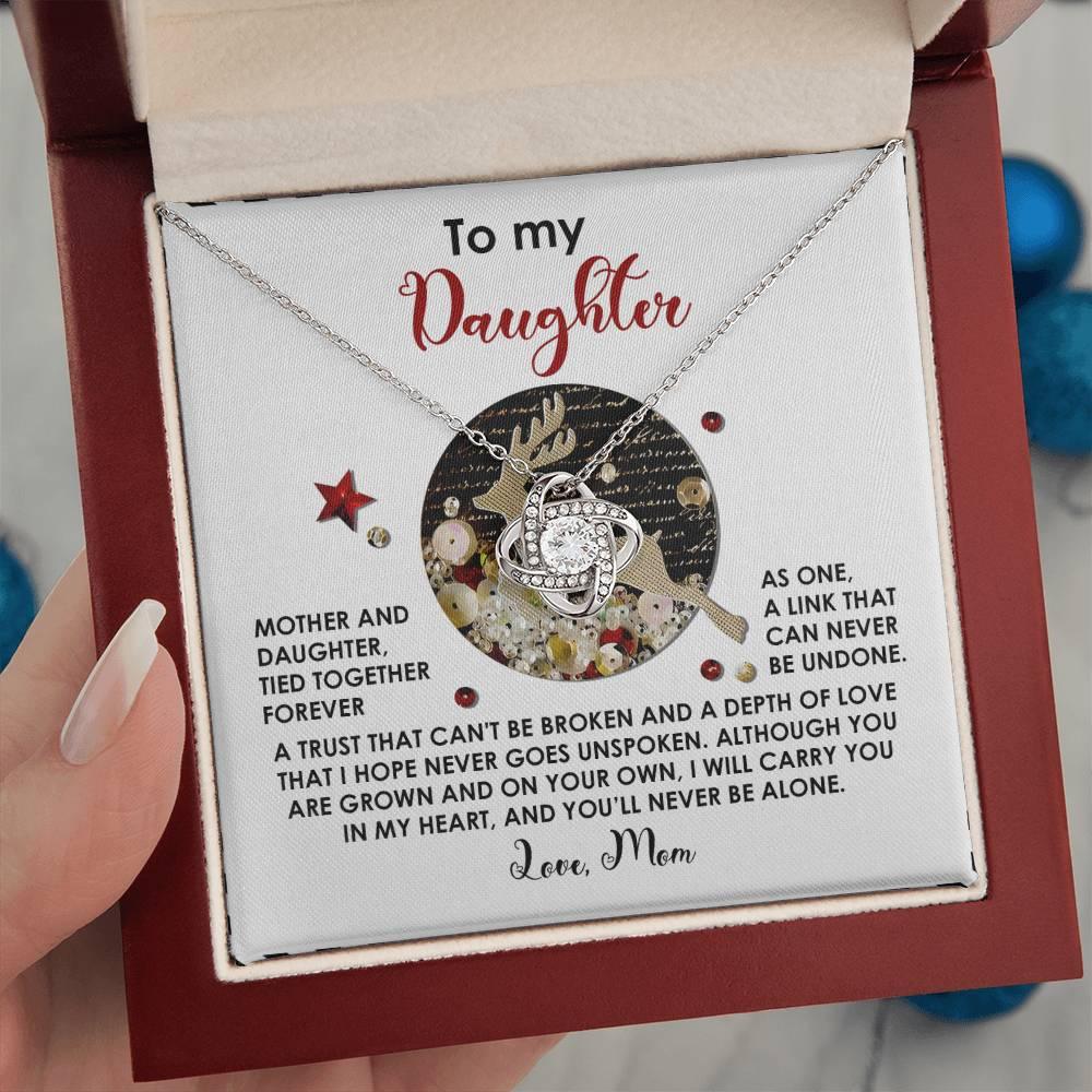 Gift for Daughter - Forever As One - Love Knot Pendant Necklace - Mallard Moon Gift Shop