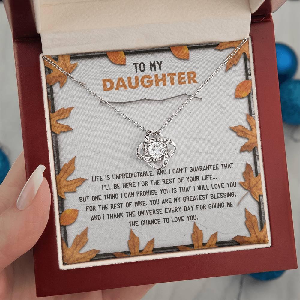 Daughter - My Greatest Blessing - Love Knot Pendant Necklace - Mallard Moon Gift Shop