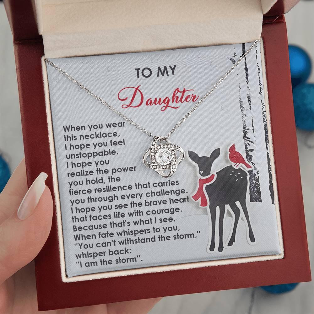 Gift for Daughter - Every Challenge - Love Knot Pendant Necklace - Mallard Moon Gift Shop