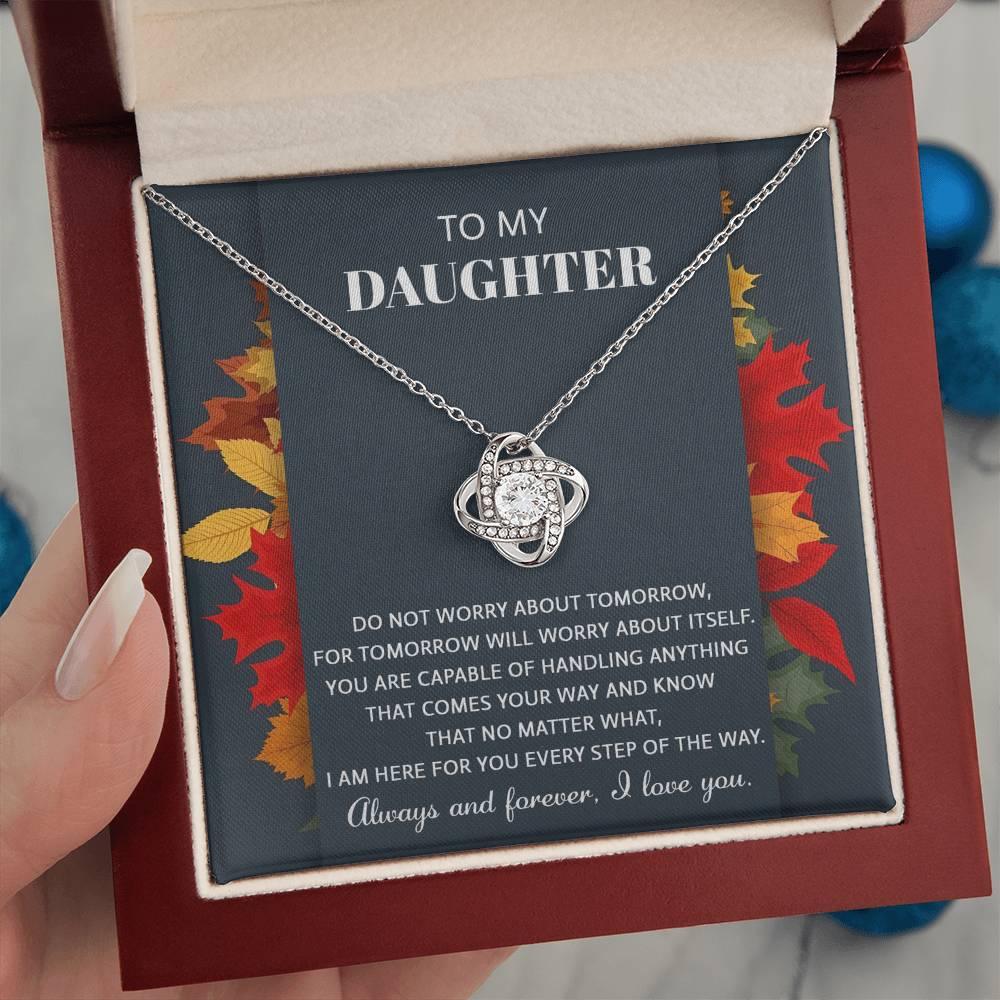 Daughter - Comes Your Way - Love Knot Pendant Necklace - Mallard Moon Gift Shop