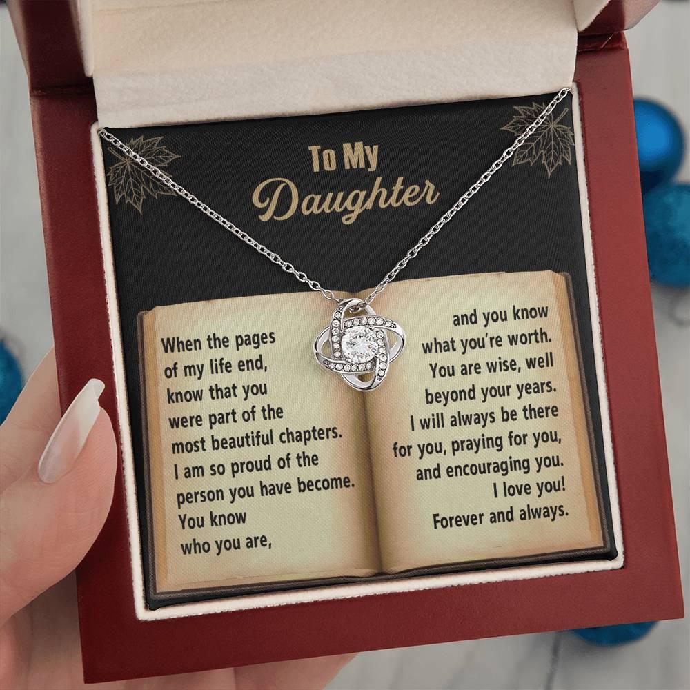 Daughter - Beyond Your Years - Love Knot Pendant Necklace - Mallard Moon Gift Shop