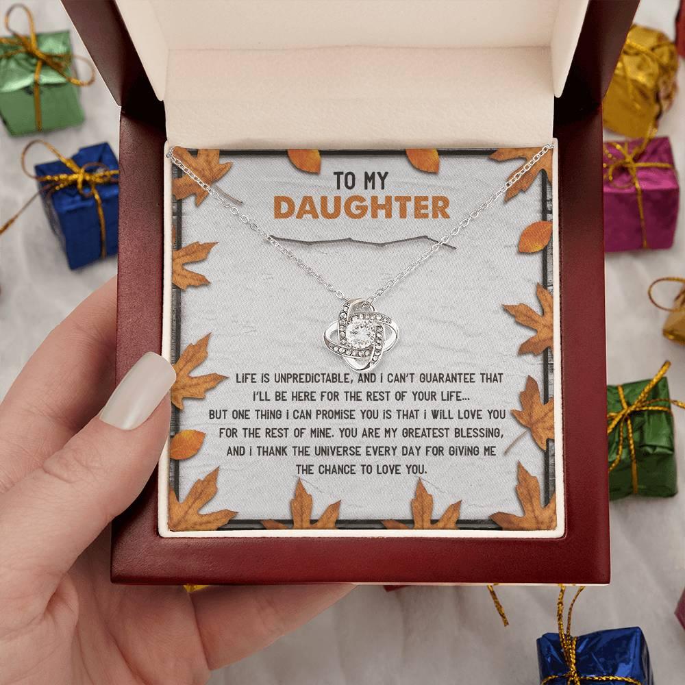 Daughter - My Greatest Blessing - Love Knot Pendant Necklace - Mallard Moon Gift Shop