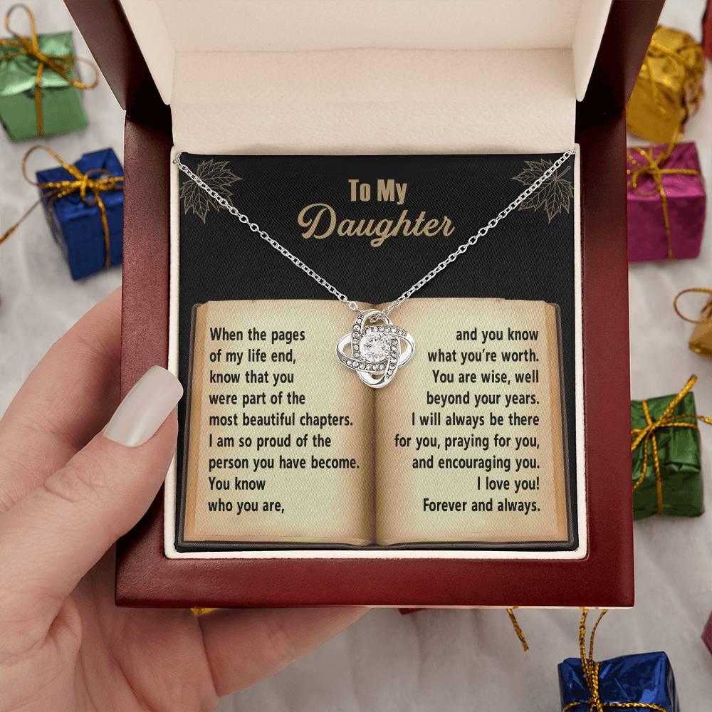 Daughter - Beyond Your Years - Love Knot Pendant Necklace - Mallard Moon Gift Shop
