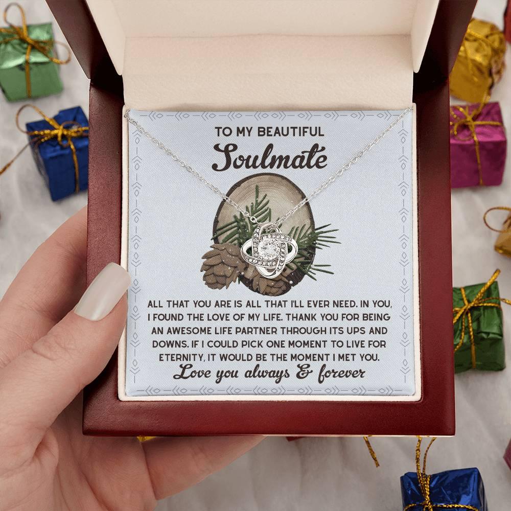 Gift for Soulmate - One Moment - Love Knot Pendant Necklace - Mallard Moon Gift Shop