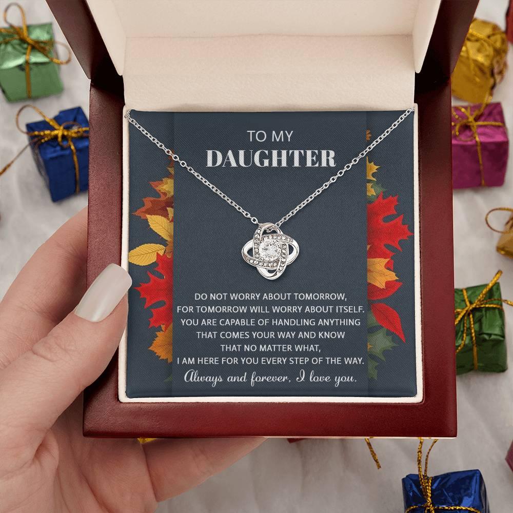 Daughter - Comes Your Way - Love Knot Pendant Necklace - Mallard Moon Gift Shop