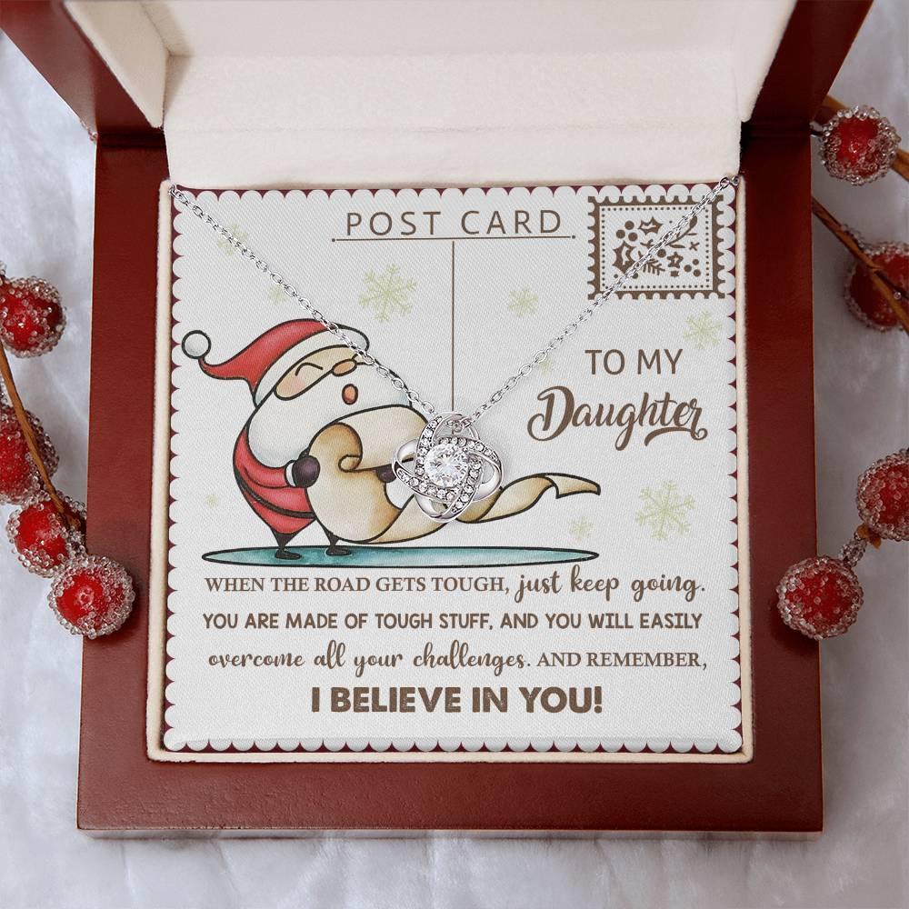 Gift for Daughter - Keep Going - Love Knot Pendant Necklace - Mallard Moon Gift Shop