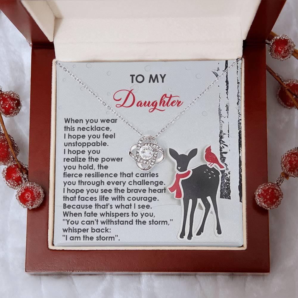 Gift for Daughter - Every Challenge - Love Knot Pendant Necklace - Mallard Moon Gift Shop