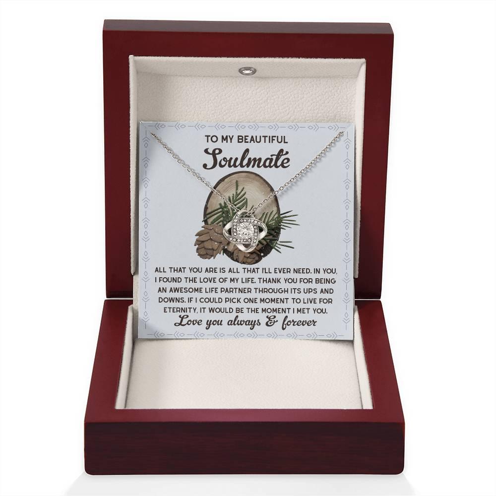 Gift for Soulmate - One Moment - Love Knot Pendant Necklace - Mallard Moon Gift Shop