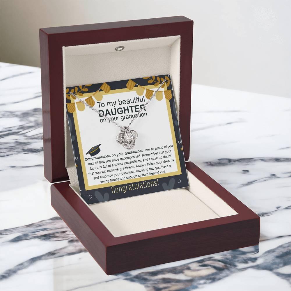 Daughter Graduation Gift Follow Your Dreams Congratulations Love Knot Necklace - Mallard Moon Gift Shop